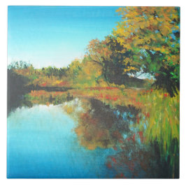 De Cerâmica Rio Árvores Caem Paisagem Belas Artes Azulejo Cerâ