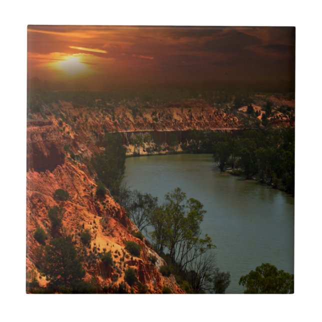 De Cerâmica Rio Murray Austrália Sunset, Azulejo cerâmico (Frente)