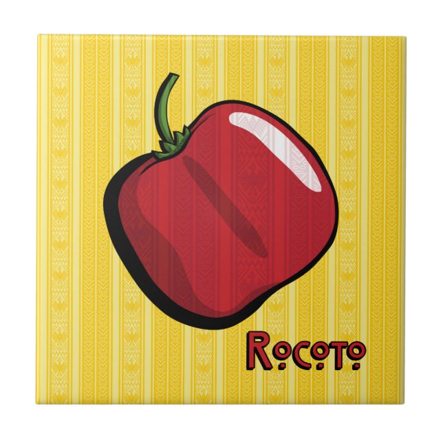 De Cerâmica Rocoto Chili Pepper Azulejo (Frente)