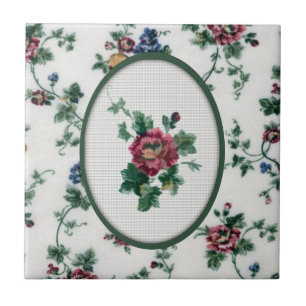 De Cerâmica Rosa Cross Stitch Azulejo
