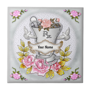 De Cerâmica Rosa RX azulejo personalizado Mortar Pestle