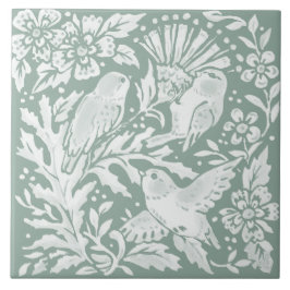 De Cerâmica Sage Green Birds Thiste Nature Scende Azulejo cerâ