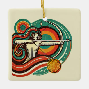 De Cerâmica Sagittarius Ornamento Feriado Zodiac Personalizado