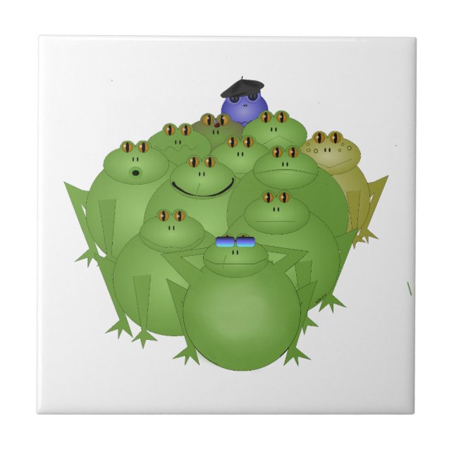 De Cerâmica Sapos Funky Azulejo cerâmico (Frente)