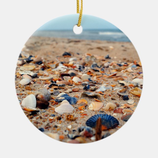 De Cerâmica Seashells no ornamento da praia (Frente)