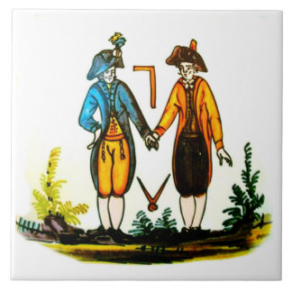 De Cerâmica Século XVIII azul holandês maçónico do azulejo