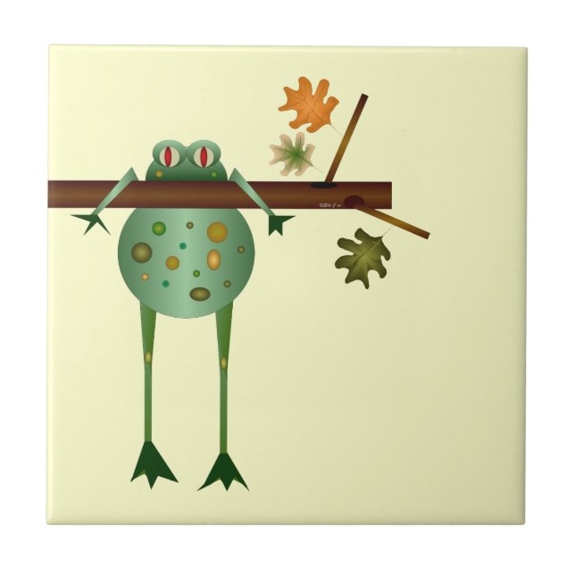 De Cerâmica Segurando Ali Azulejo (Frente)