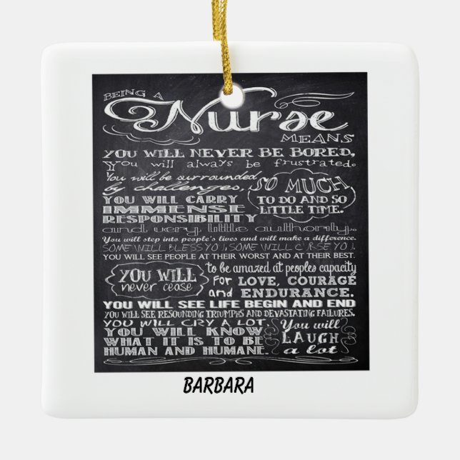 De Cerâmica Ser Enfermeira Dizendo Ornamento (Frente)