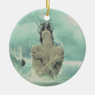 De Cerâmica Sereia No Ornamento Do Mar