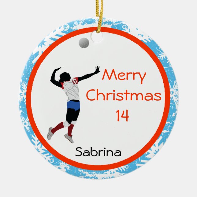De Cerâmica Servidor Personalizar Ornamento VolleyBall (Frente)