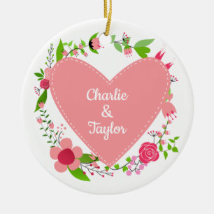 De Cerâmica Seu(s) nome(s) em um ornamento personalizado do co
