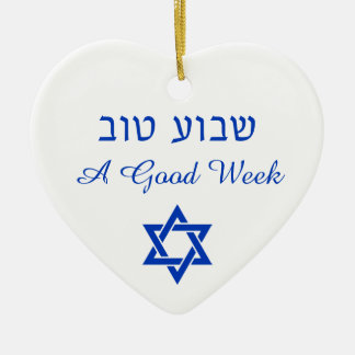 De Cerâmica Shavua Tov Boa Semana Bênção Ornamento Judeu
