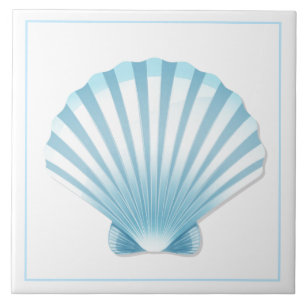 De Cerâmica Shell azulejo Trivet-Blue