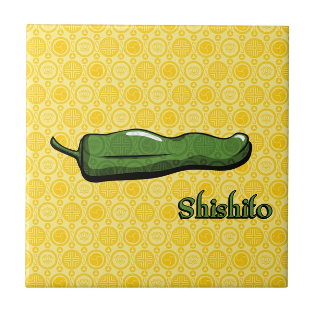 De Cerâmica Shishito Chili Pepper Azulejo (Frente)