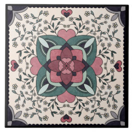 De Cerâmica Silver Floral Blogue Retro Mandala Azulejo Cerâmic