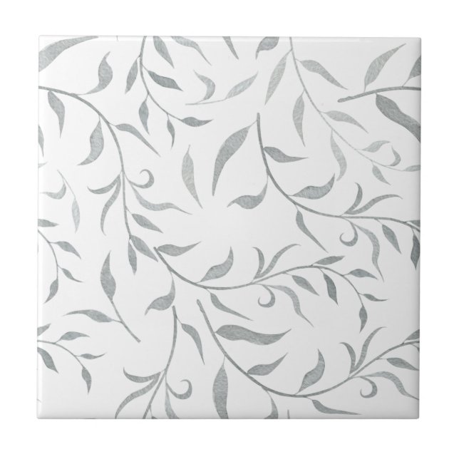 De Cerâmica Silvery Vincula deixa Azulejo cerâmico sem costura (Frente)