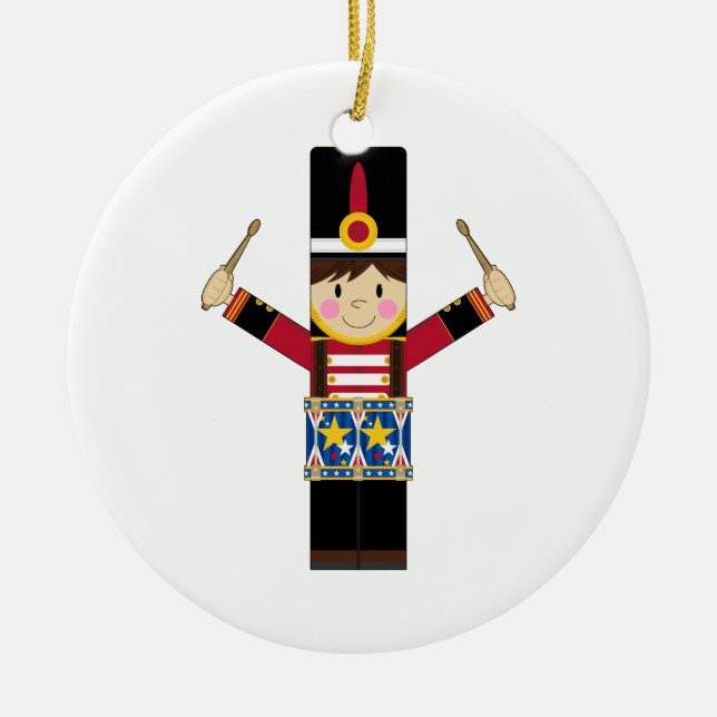 De Cerâmica Soldado do Nutcracker que joga o ornamento dos (Frente)