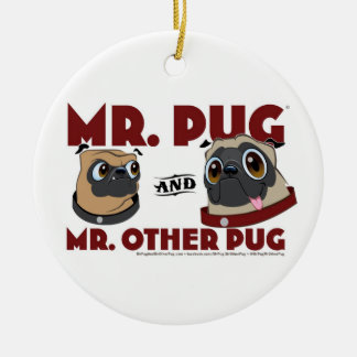 De Cerâmica Sr. Pug & Sr. O outro ornamento do feriado do Pug