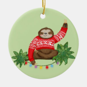 De Cerâmica Stanley Sloth personalizou o ornamento da árvore d