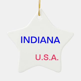 De Cerâmica Star o ornamento com indiana e indianapolis nele