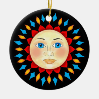 De Cerâmica Sun celestial enfrenta o ornamento