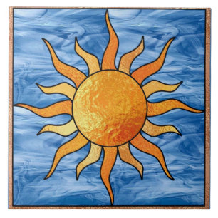 De Cerâmica Sun e azulejo Trivet do céu