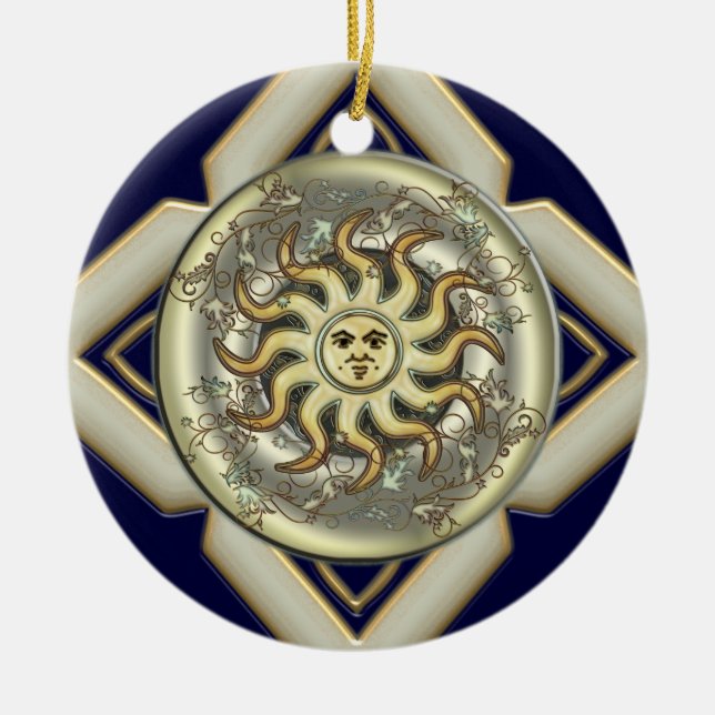 De Cerâmica Sun personalizou em volta do ornamento (Frente)