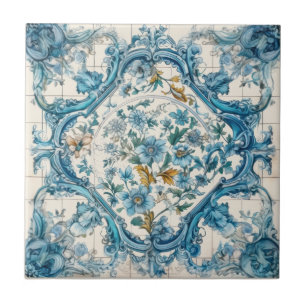 De Cerâmica Talavera Azulejo, Dourado Azul, Azulejo 3