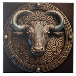 De Cerâmica Taurus Zodiac Sinal Taurus Horoscope Azulejo cerâm