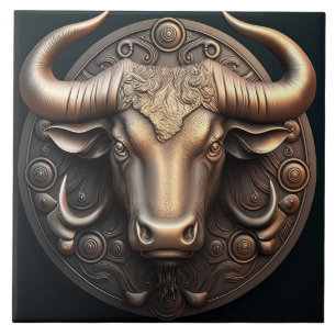 De Cerâmica Taurus Zodiac Sinal Taurus Horoscope Azulejo cerâm