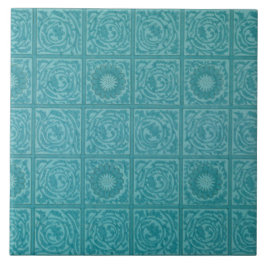 De Cerâmica Teal Azulejo Pattern (por William Morris)