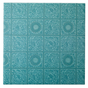 De Cerâmica Teal Azulejo Pattern (por William Morris)