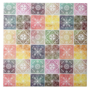 De Cerâmica Tendência Branca Ornamento Geométrico Azulejo Ar