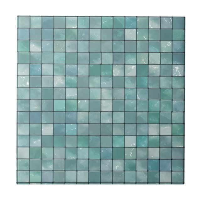 De Cerâmica Teste padrão Variegated do azulejo da cerceta (Frente)