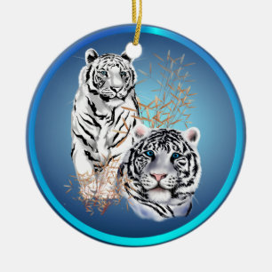 De Cerâmica Tigres brancos - ornamento