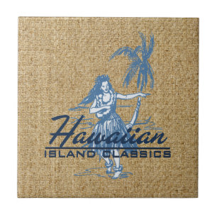 De Cerâmica Tradewinds Hula Girl no Havaí - Trivet Azulejo