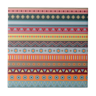 De Cerâmica Tribal Stripes Padrão Colorido Azulejo Cerâmico