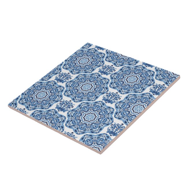 De Cerâmica Trivet do Azulejo Impressão azul (Lateral)