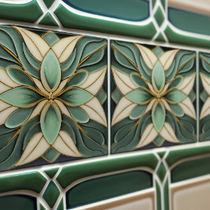 De Cerâmica Tulipas no Azulejo cerâmico Arte Simétrica Nouveau