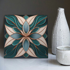 De Cerâmica Tulipas no Azulejo cerâmico Blue Symmetric Art Nou