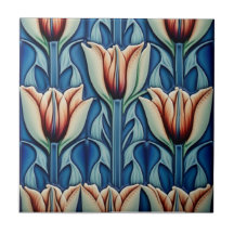 tulipas no mosaico Art Nouveau Azulejo cerâmico