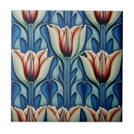 De Cerâmica tulipas no mosaico Art Nouveau Azulejo cerâmico