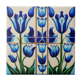 De Cerâmica tulipas no mosaico Art Nouveau Azulejo cerâmico
