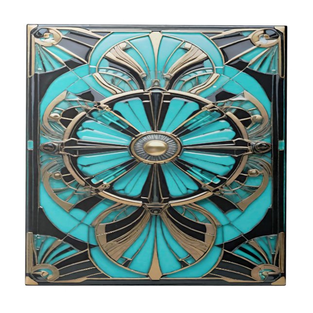 De Cerâmica Turquesa Sonha Azulejo cerâmico (Frente)