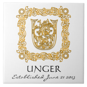 De Cerâmica "U" Apelido Casamento Aniversário Azulejo do Mono