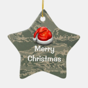 De Cerâmica U.S. Ornamento militar do Feliz Natal da estrela