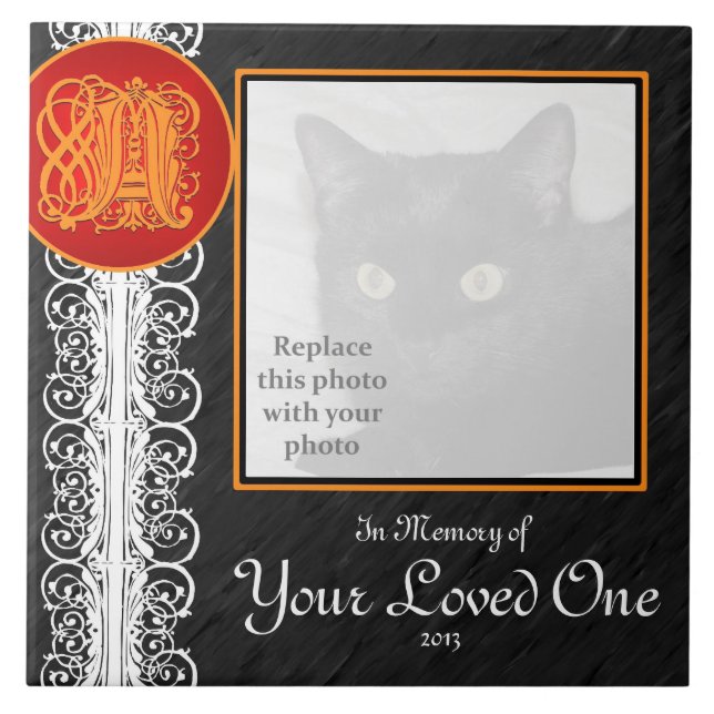 De Cerâmica Um Azulejo "Em memória do seu amado" (Frente)