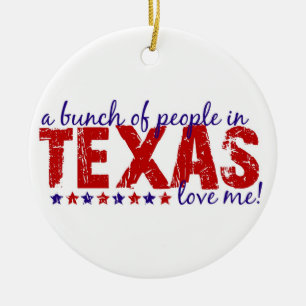 De Cerâmica Um grupo das pessoas em Texas ama-me! Ornamento