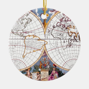 De Cerâmica Um Novo Mapa Do Terraqueio Ornamento Do Globo