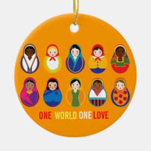 De Cerâmica Um ornamento multicultural do amor do mundo um